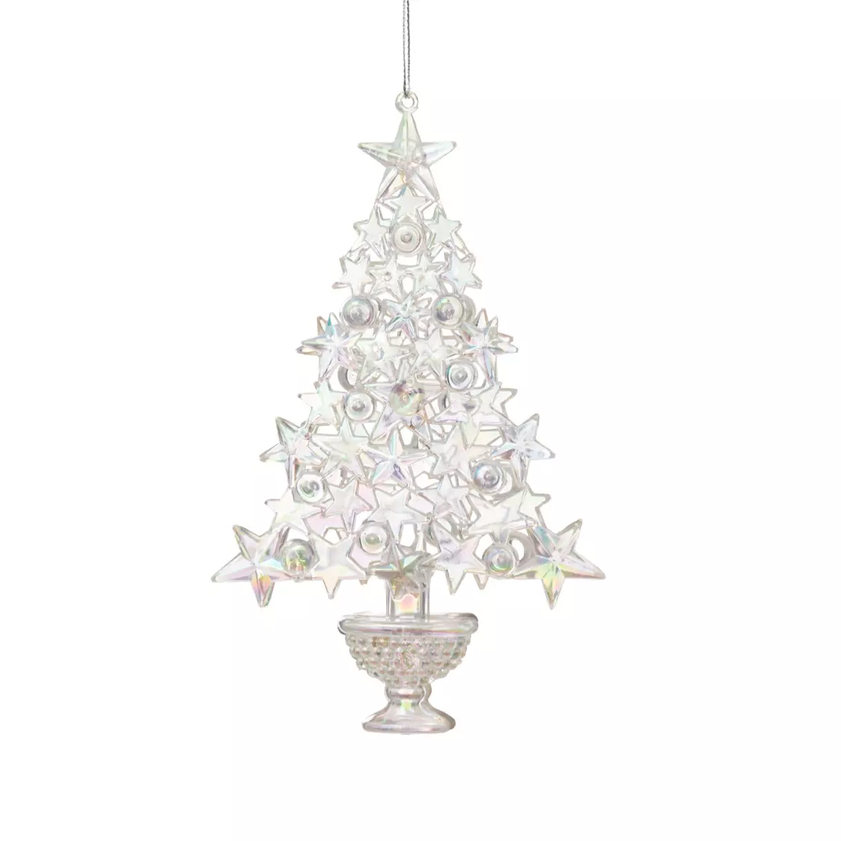 Sapin de Noël à suspendre Irisé Blanc 1