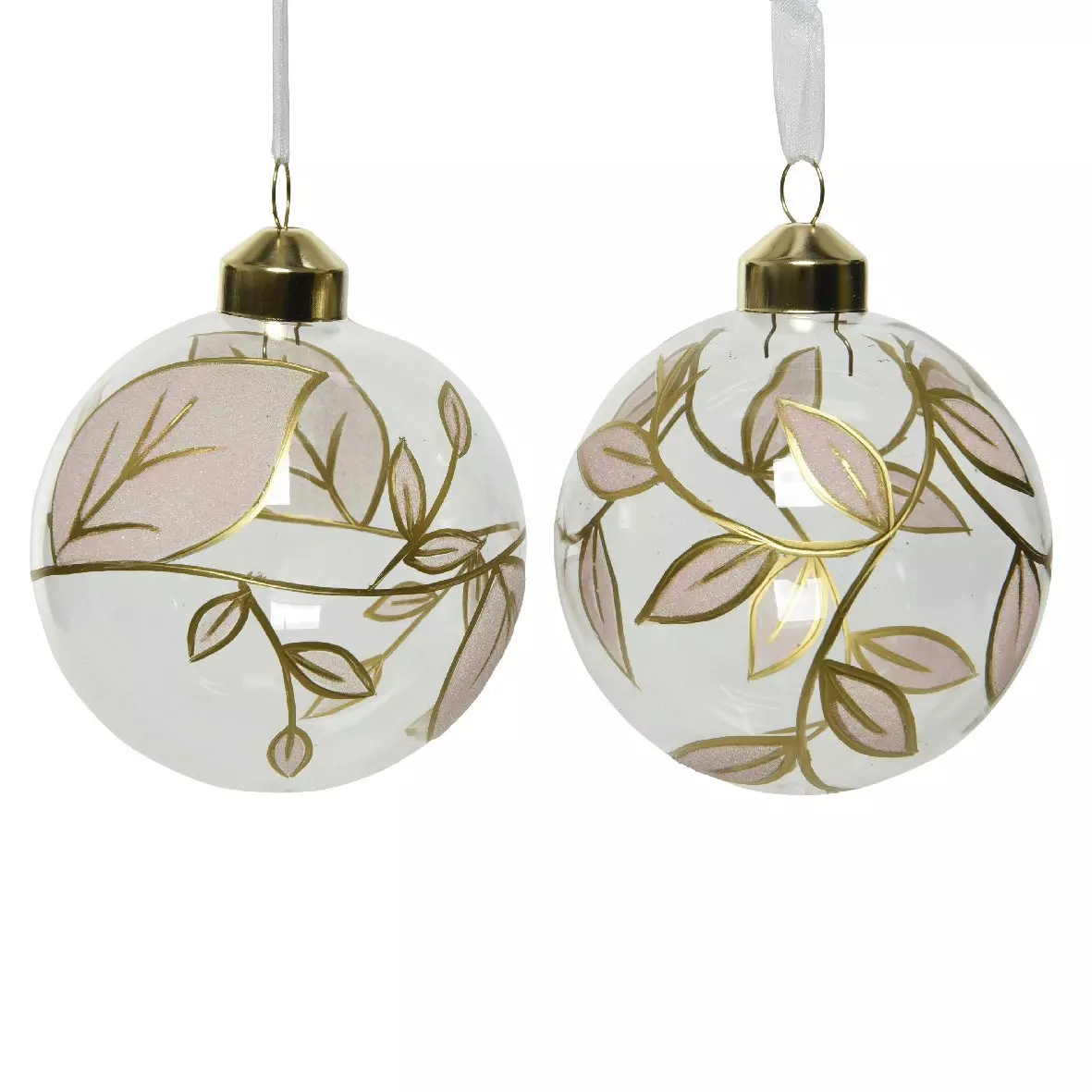 Lot de 3 boules de Noël en verre (D80 mm) Leana Transparent  1