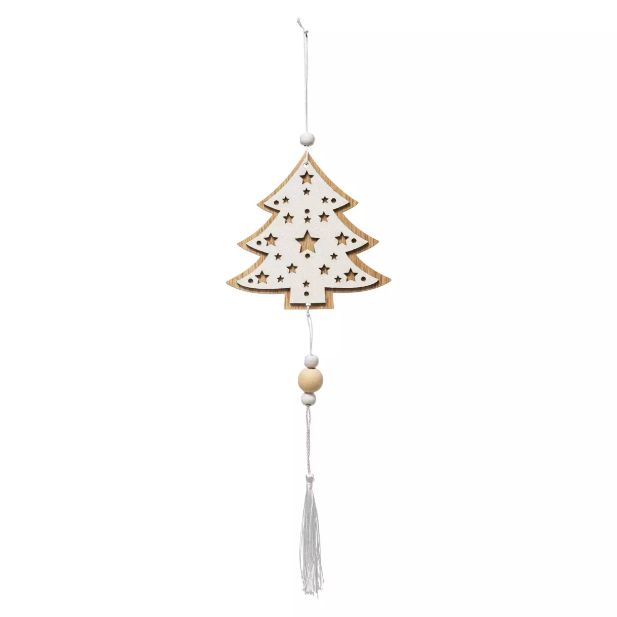 eminza Suspension de Noël (H38 cm) Etoiles Blanc