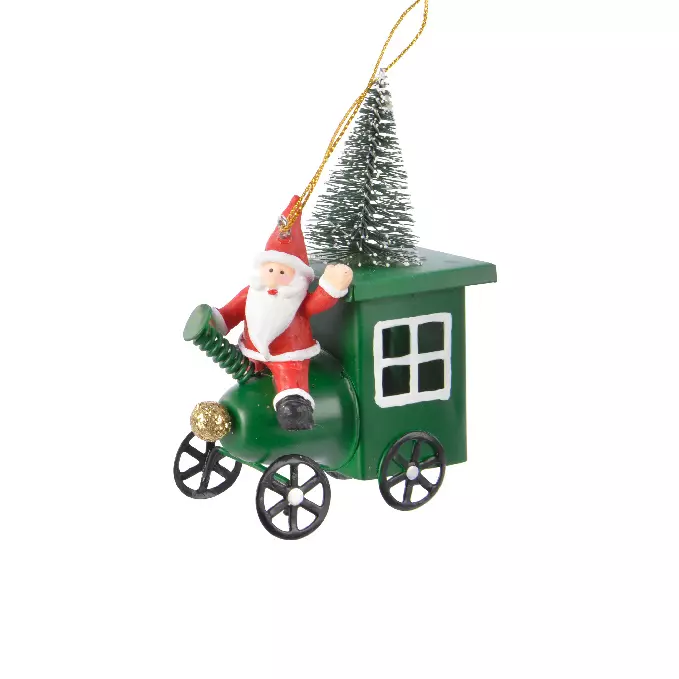 Papá Noel para colgar en auto Verde 1