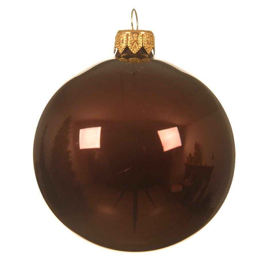 Lotto di 6 palline di Natale di vetro (D80 mm) Arctique lucide Mogano 1
