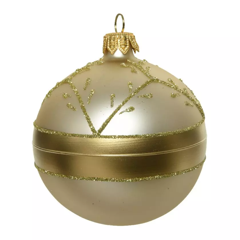 Lote de 6 bolas de Navidad en vidrio (D80 mm) Larya Perla  1