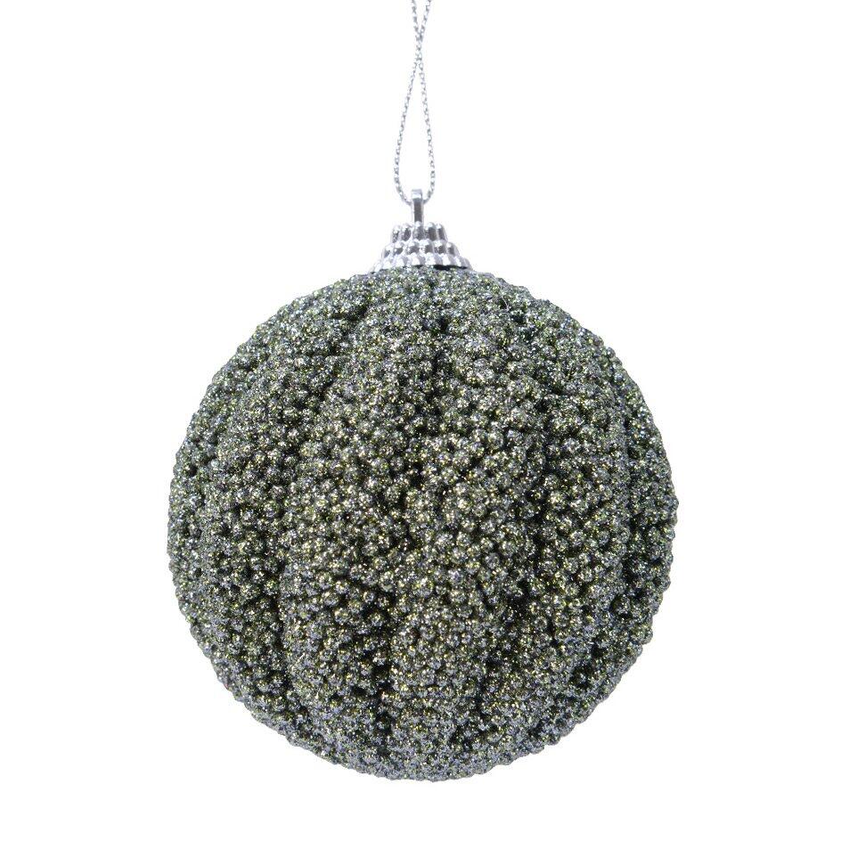 Lote de 12 bolas de Navidad (D80 mm) Etincelle Verde musgo 1