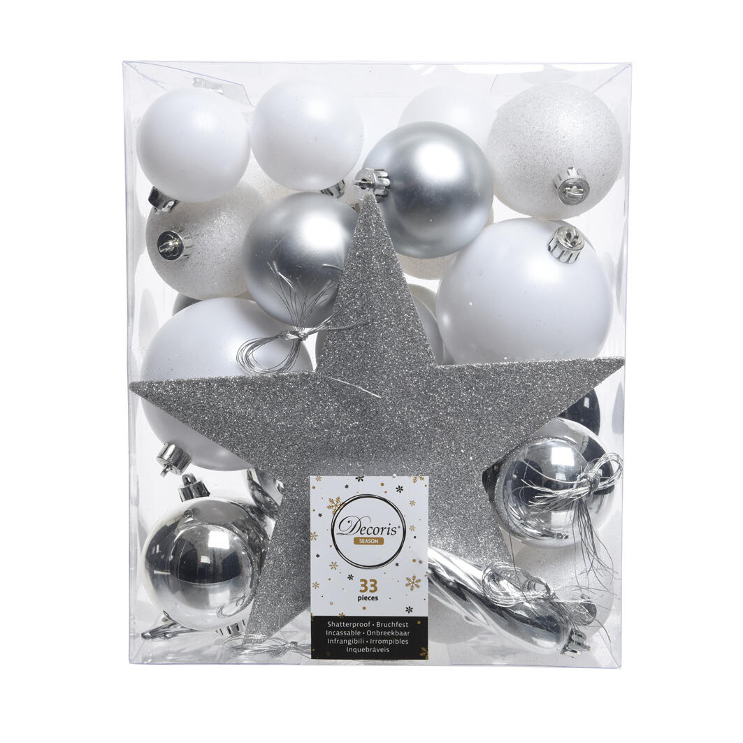 Kit de décoration de sapin de Noël Novae multi Blanc / Argent 1
