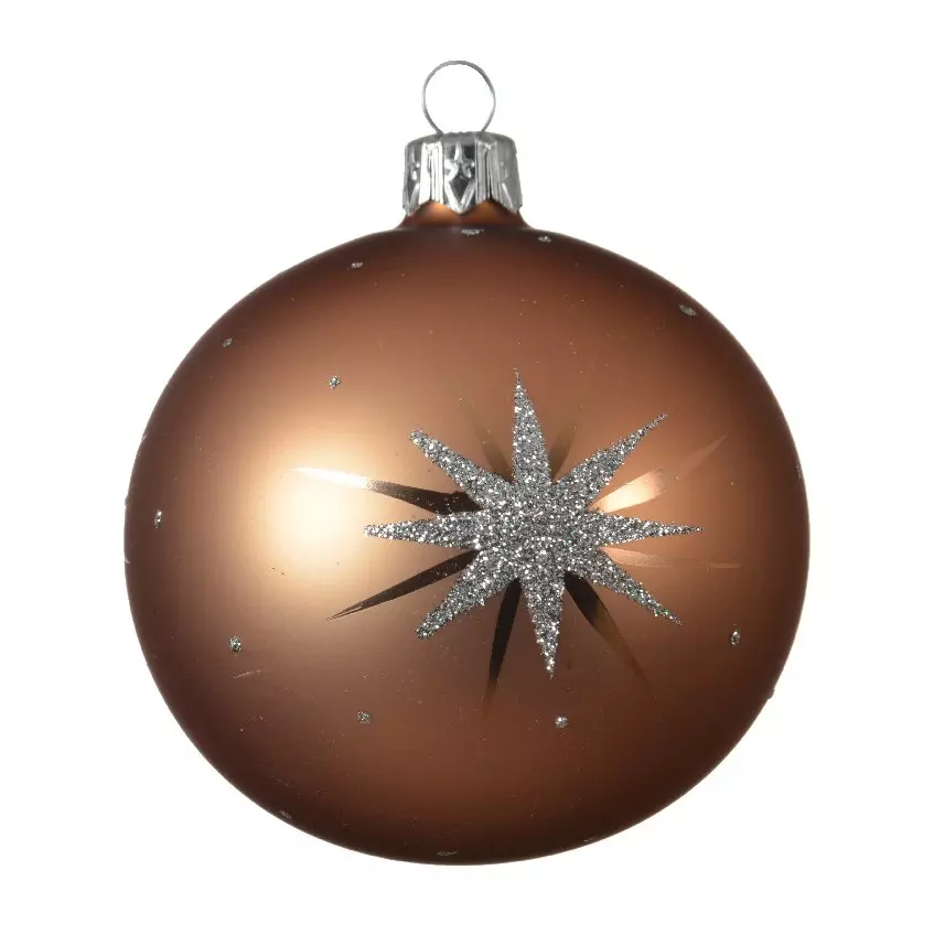 Lot de 6 boules de Noël en verre (D80 mm) Estella Camel 1