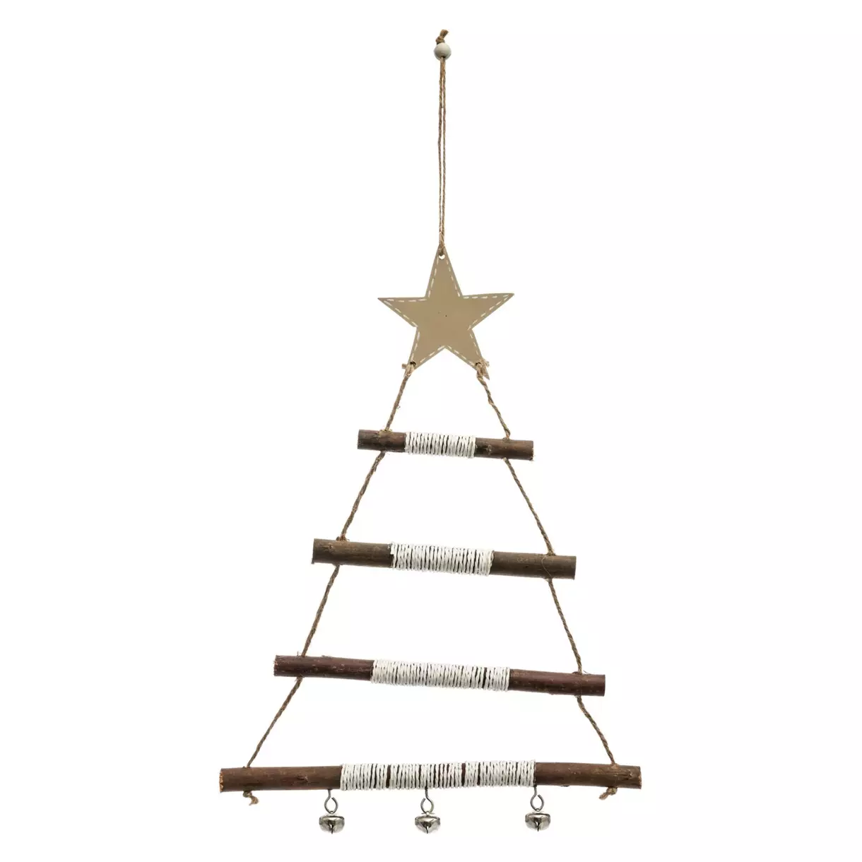 Árbol de Navidad para colgar de madera Goliate Natural 1