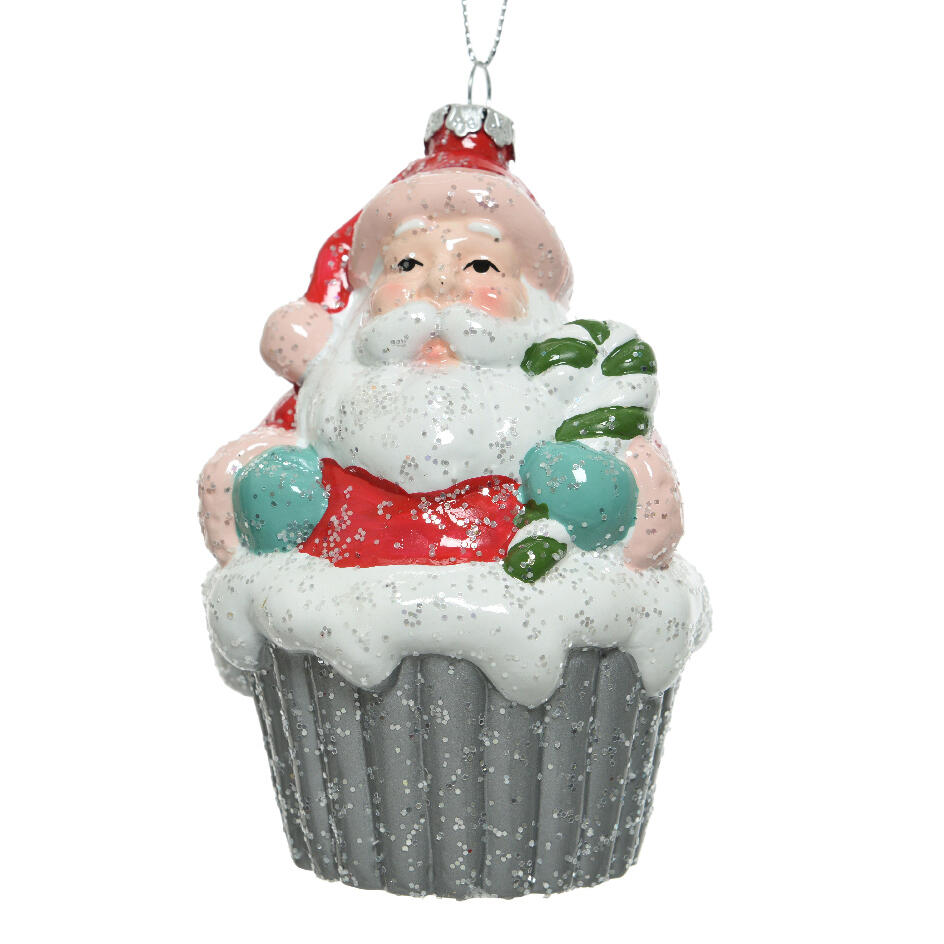 Weihnachtsmann-Anhänger Cupcake Mehrfarbig 1
