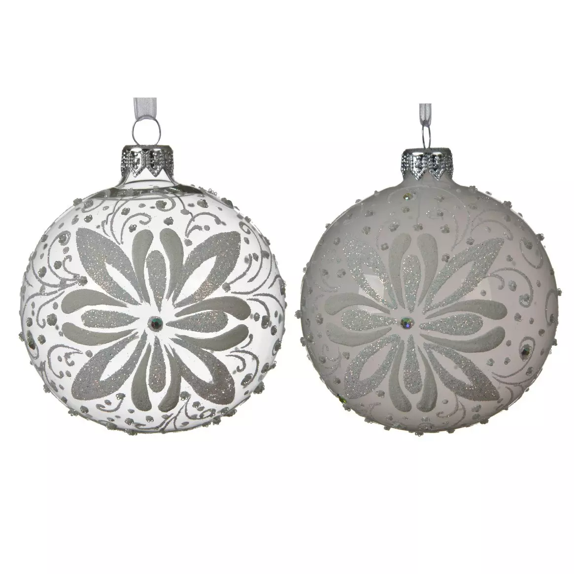 Lote de 6 bolas de Navidad en vidrio (D80 mm) Ivanie Transparente  1