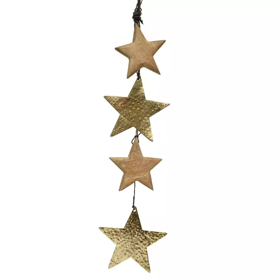 Etoile de Noël à suspendre  grappe Manguier Or 1