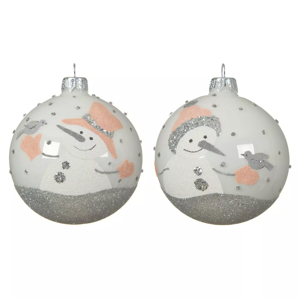 Lote de 6 bolas de Navidad en vidrio (D80 mm) Federico Blanco  1