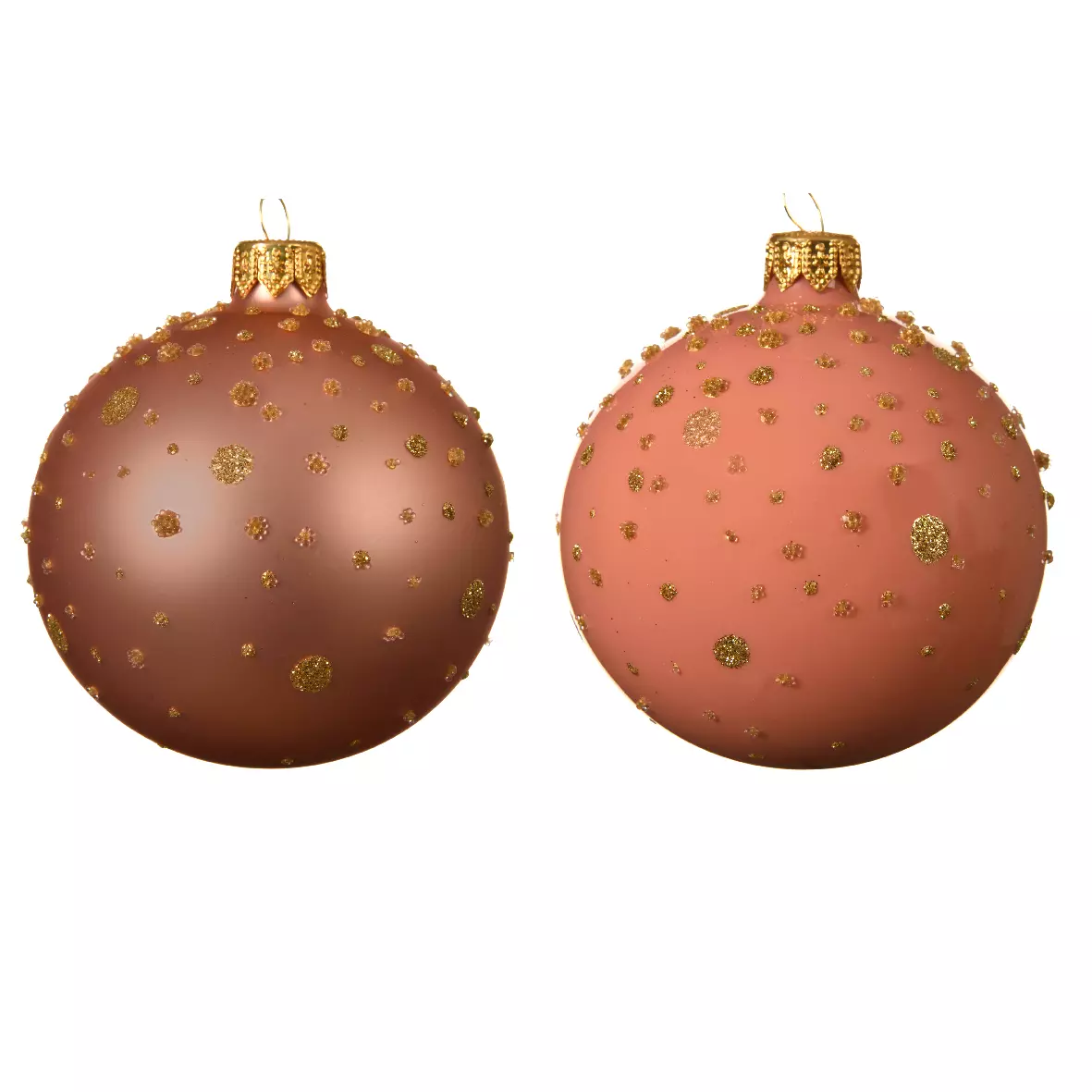Lote de 6 bolas de Navidad en vidrio (D80 mm) Ara Rosa  1