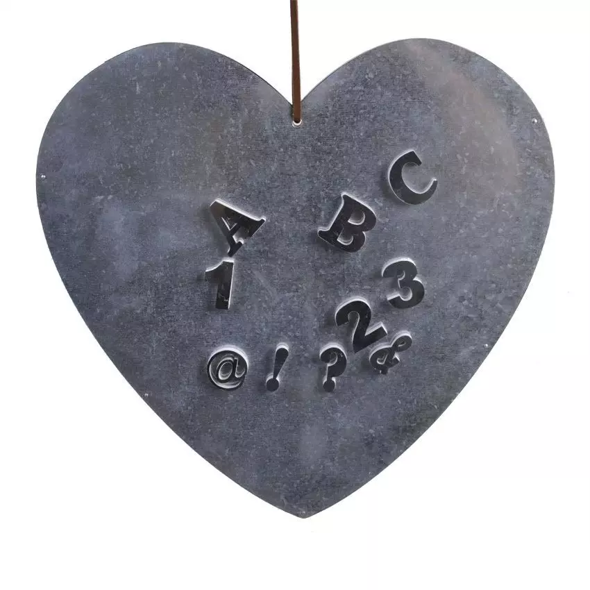 Coeur de Noël à suspendre alphabet Gris 1