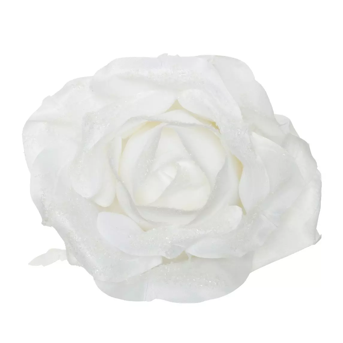 Flor de Navidad sobre varilla con el gancho Rosine Blanco 1