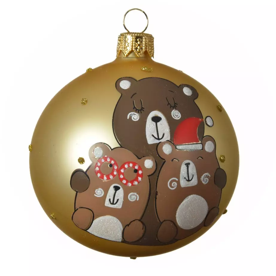 Set van 6 glazen kerstballen (D80 mm) Family Goud  1