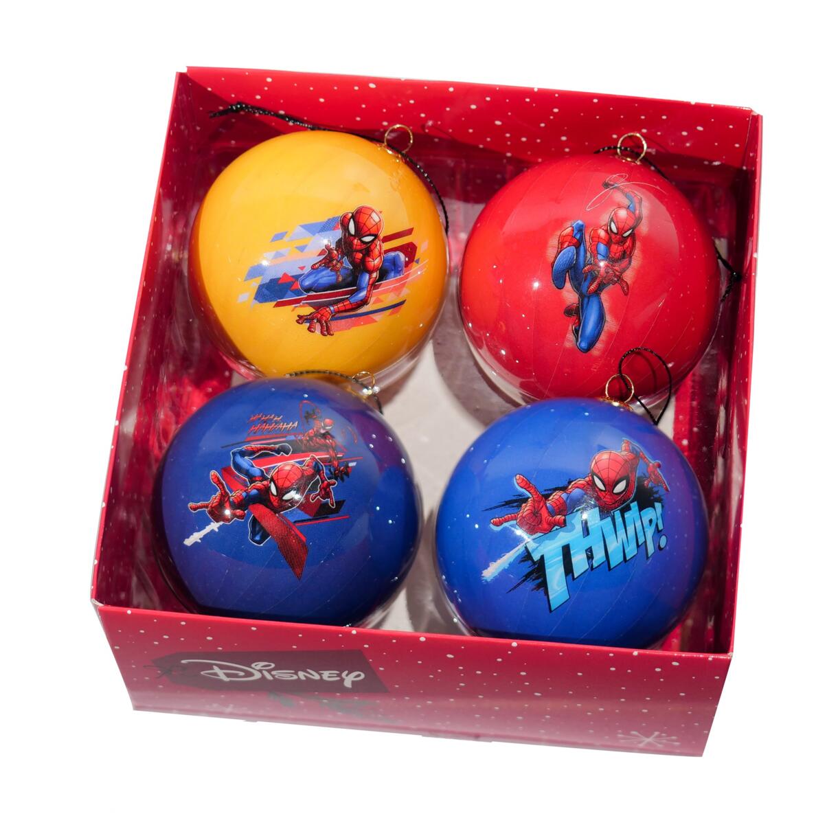 Set de 4 bolas de Navidad (D75 mm) Disney Spiderman Multicolor 1