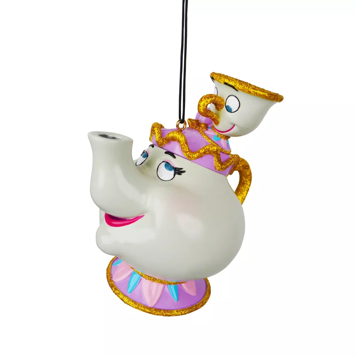 Adorno de fiesta para colgar Disney Mme Samovar y Chip Blanco 1