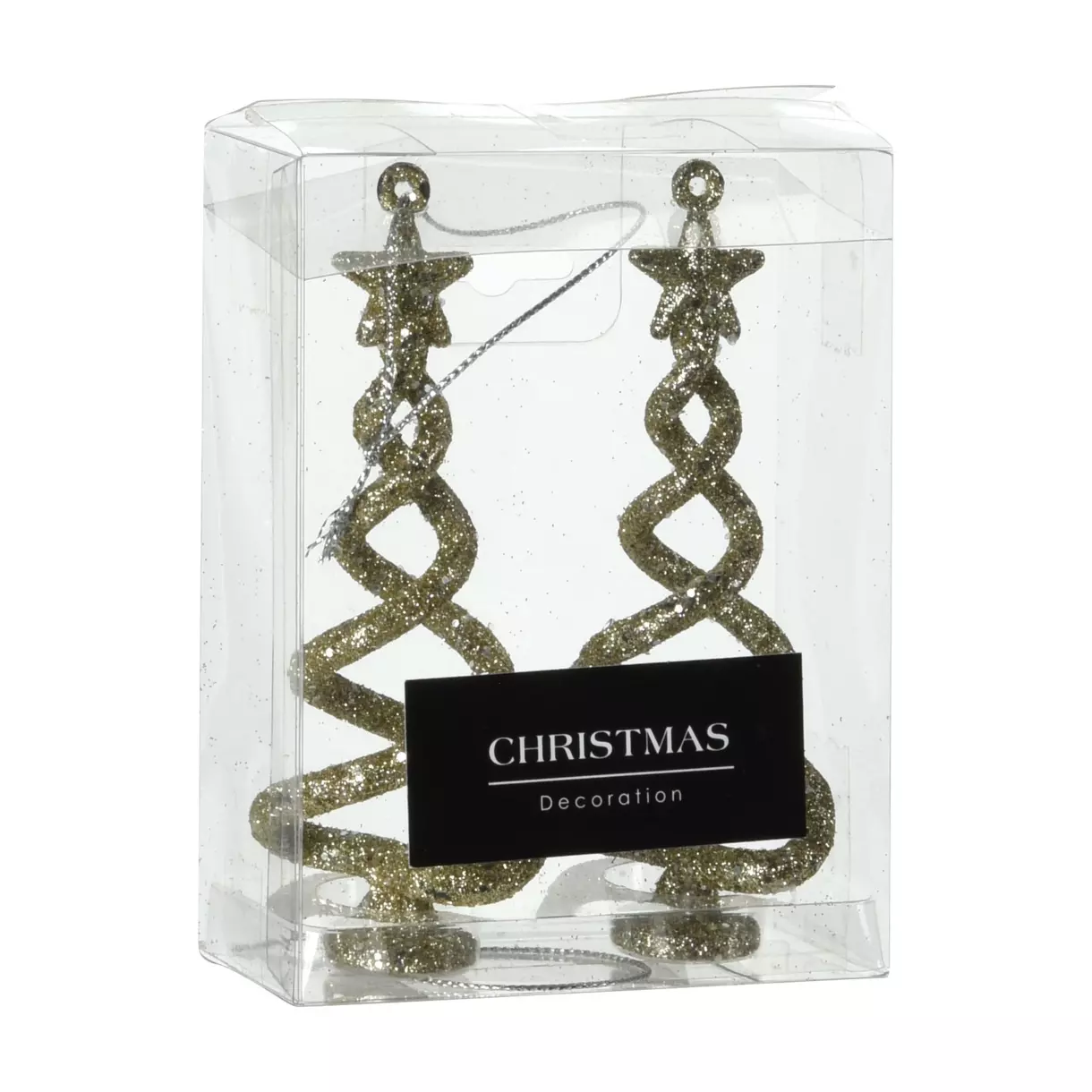 Set van 2 kerstbomen Spirale Goud 1