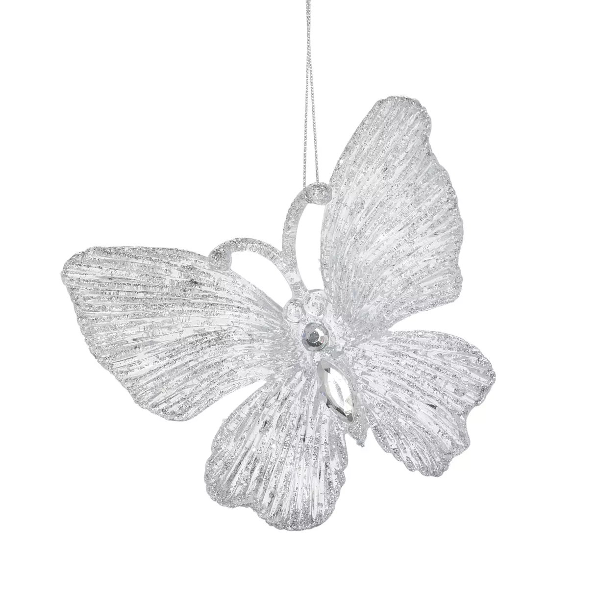 Lot de 2 papillons Souy pailletés Argent 1