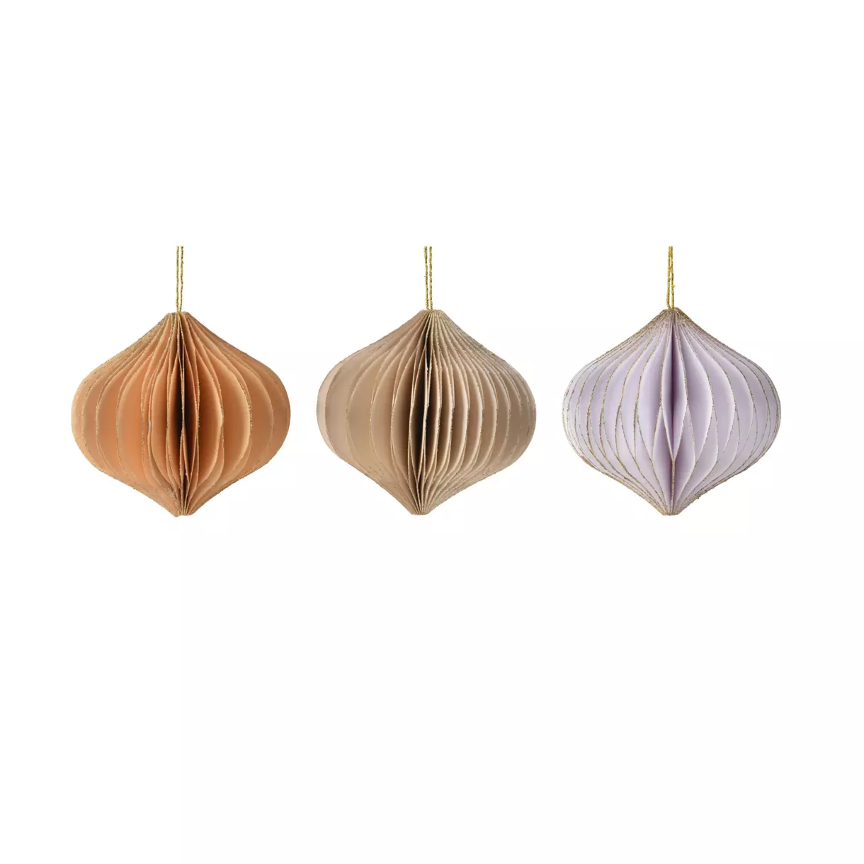Lote de 12 decoraciones colgantes de Navidad Oro 1