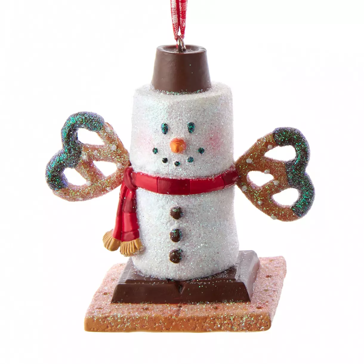 Bonhomme de neige à suspendre Bretzel Blanc 1