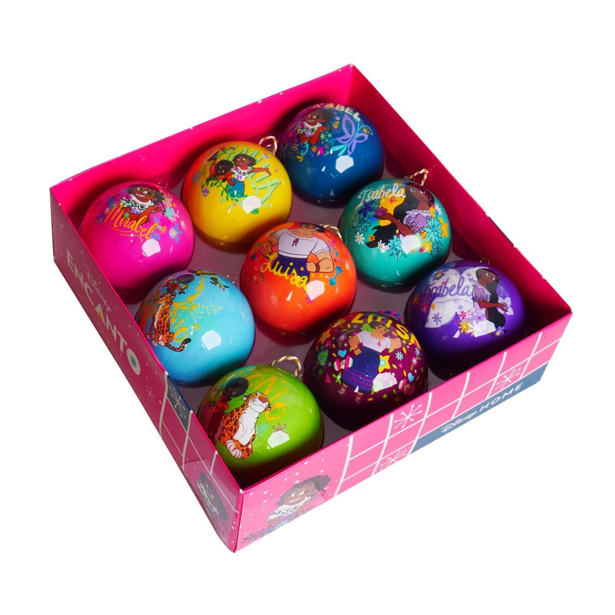 9er Set Weihnachtskugeln (D75 mm) Disney Encanto Mehrfarbig in Geschenkbox 1