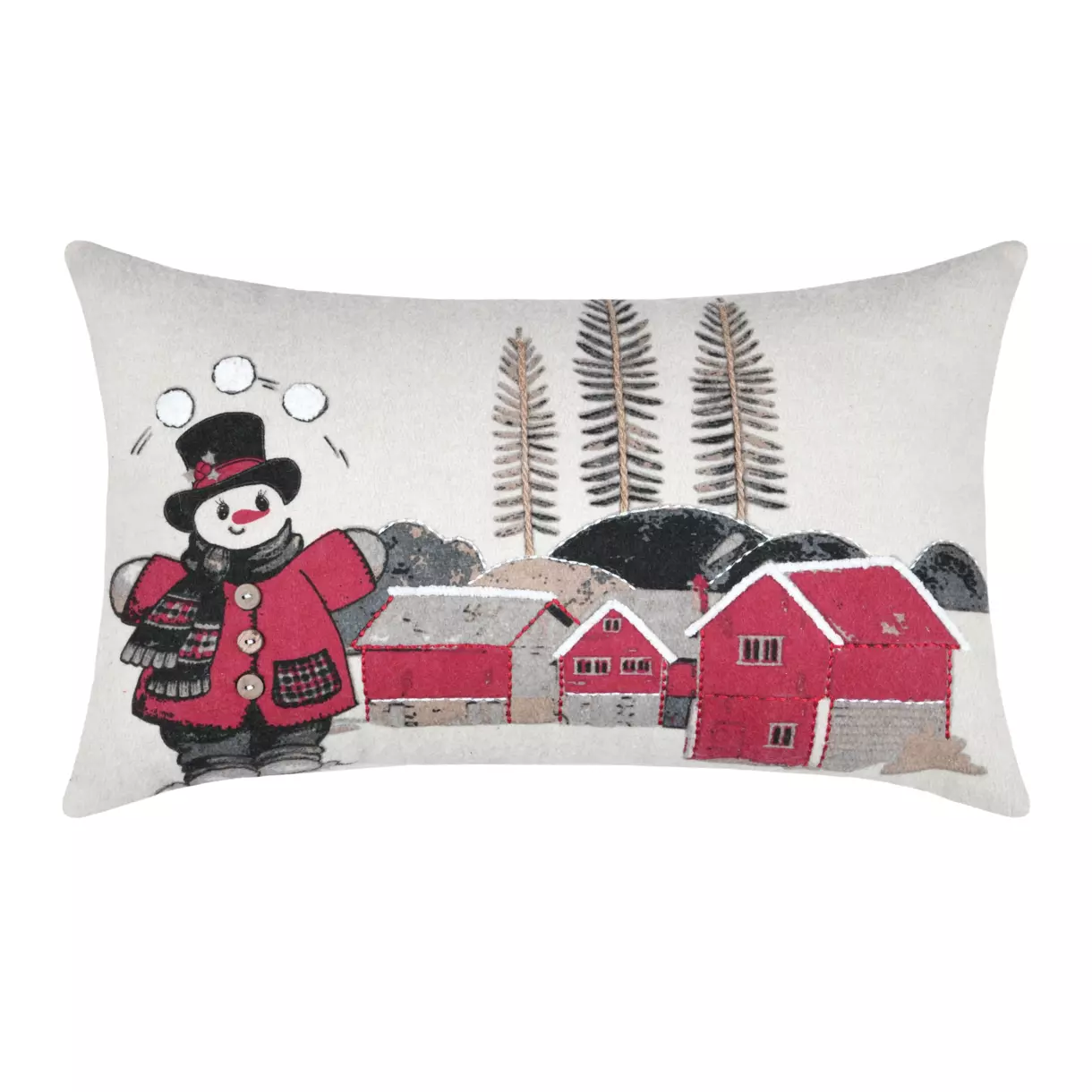 Cojín de Navidad rectangular (50 cm) Paysage Noël beige

 1