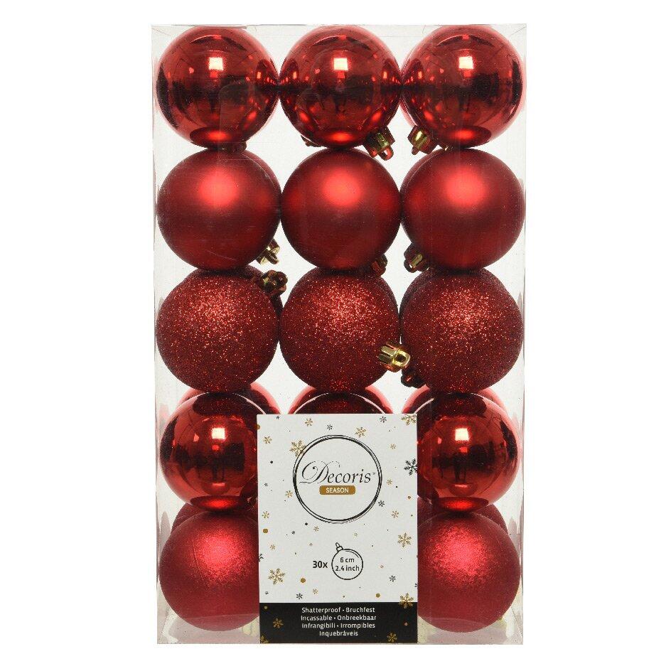 Set van 30 kerstballen (D60 mm) Alpine Rood 1