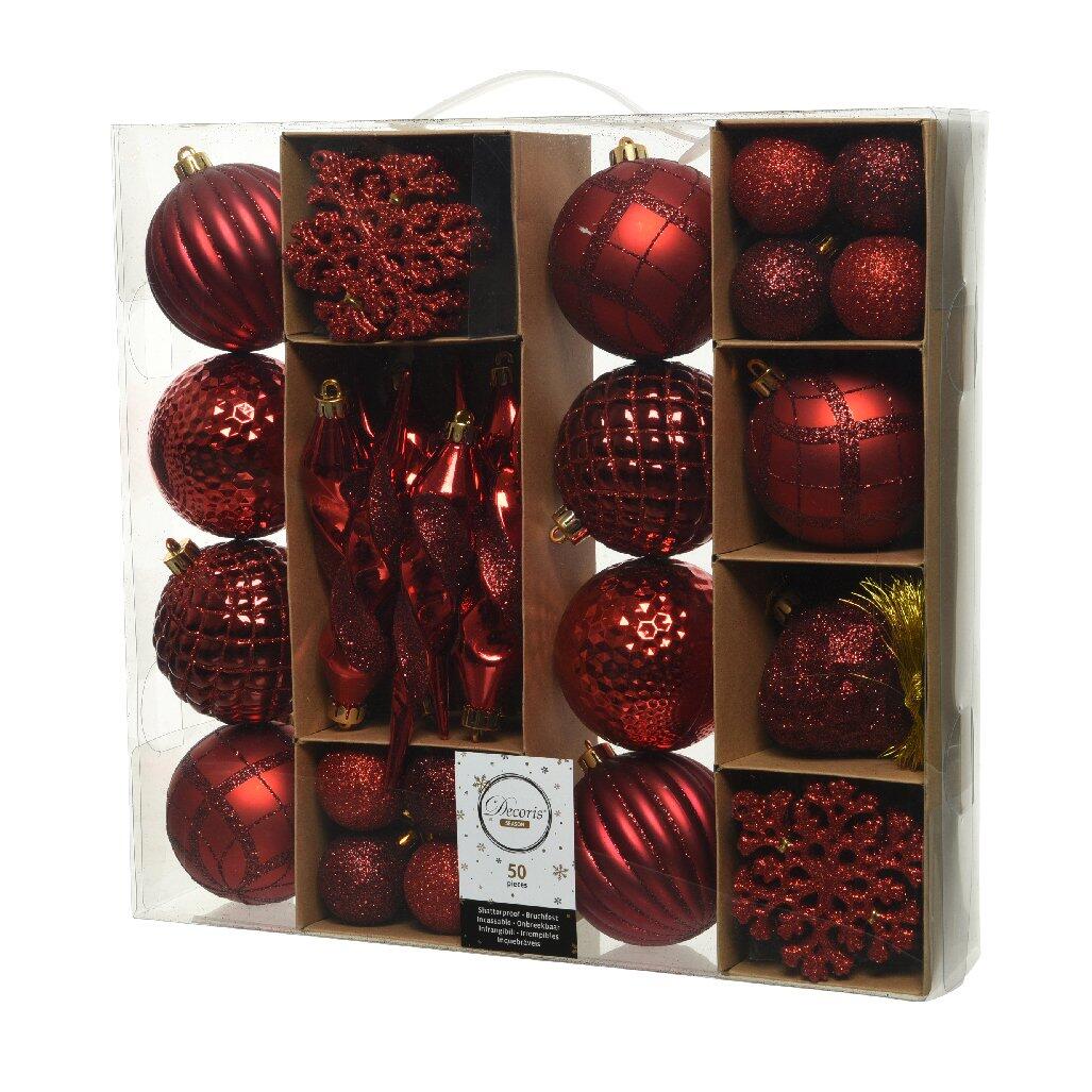 Kit de decoración para árbol de Navidad Zaven Burdeos/ Rojo 1
