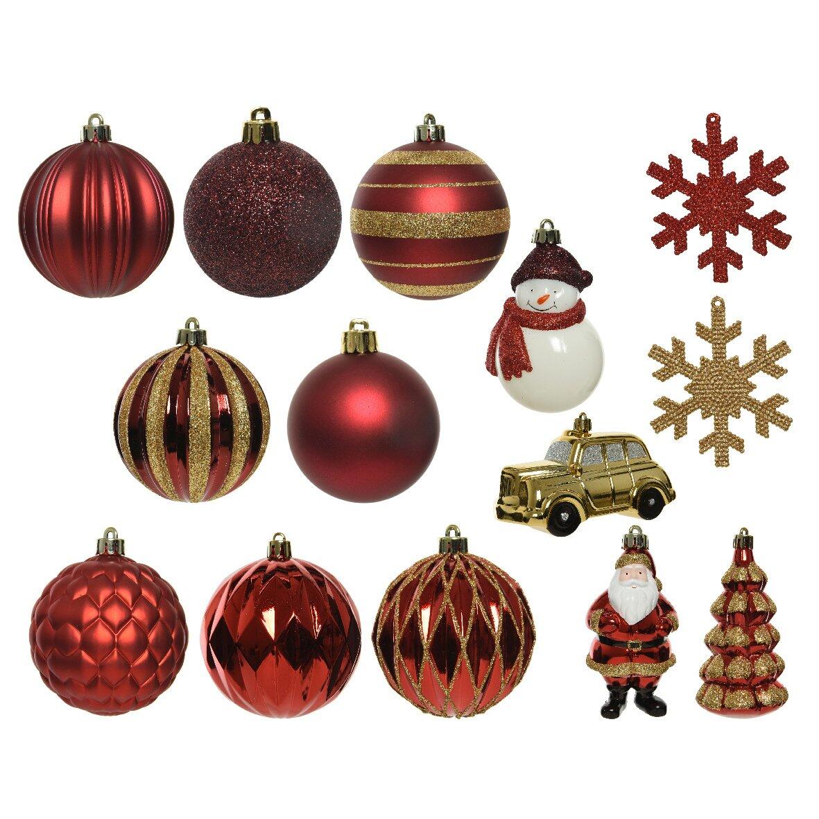 Kit de decoración para árbol de Navidad Tradición Rojo 1