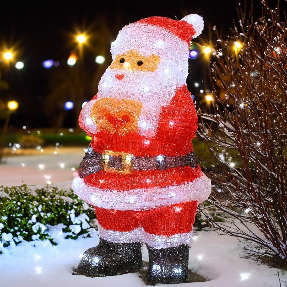 Père Noël lumineux Billy Blanc froid 60 LED 1