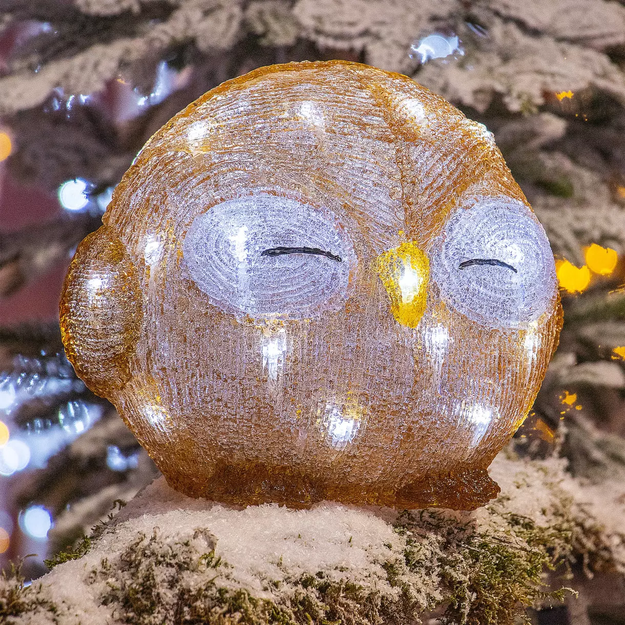 Hibou lumineux à piles Léon Blanc froid 30 LED 1
