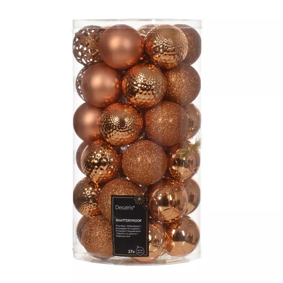 Lot de 37 boules de Noël (D60 mm) Alpine Mix Rouge cuivré 1