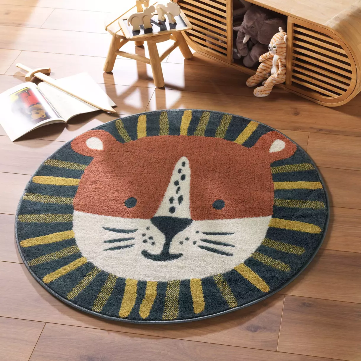 Vloerkleed rond kind (100 cm) Lionceau Oranje