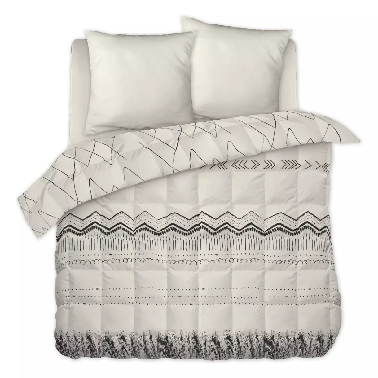 Couette imprimée (260 x 240 cm) Berbère Ecru