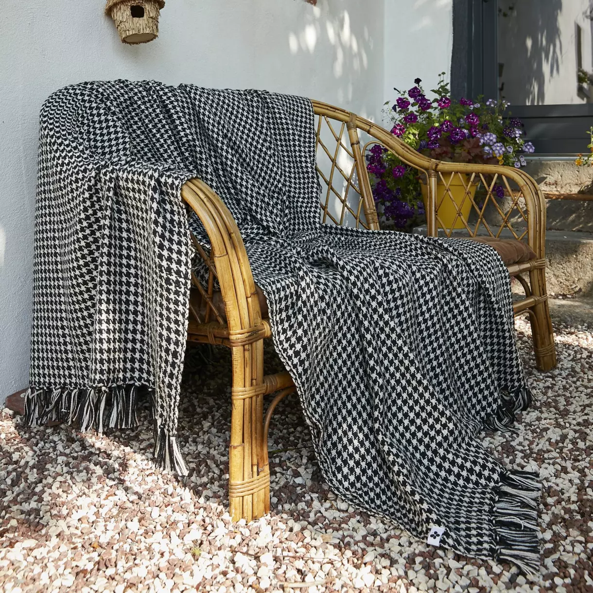 Plaid canapé matière recyclée (220 cm) Gaspard Noir