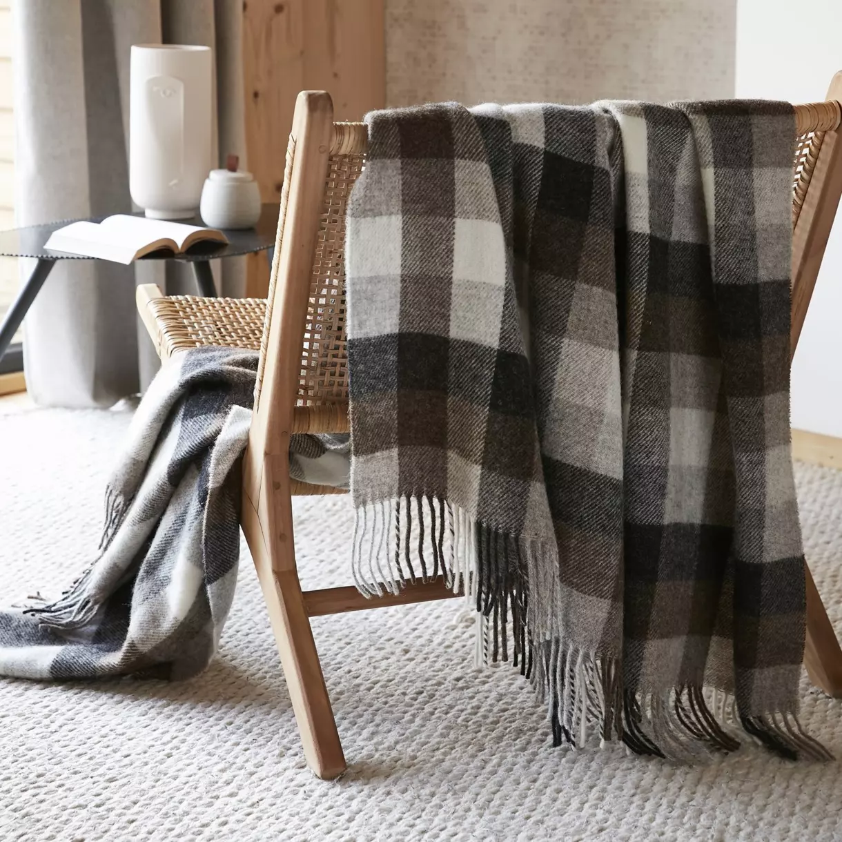 Wollen plaid (200 cm) Marcel Grijs