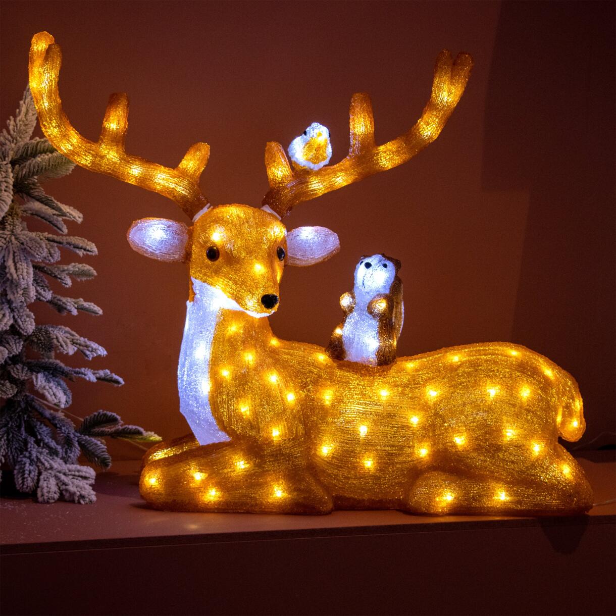 Cerbiatto luminoso e i suo amici Bianco caldo 140 LED 1