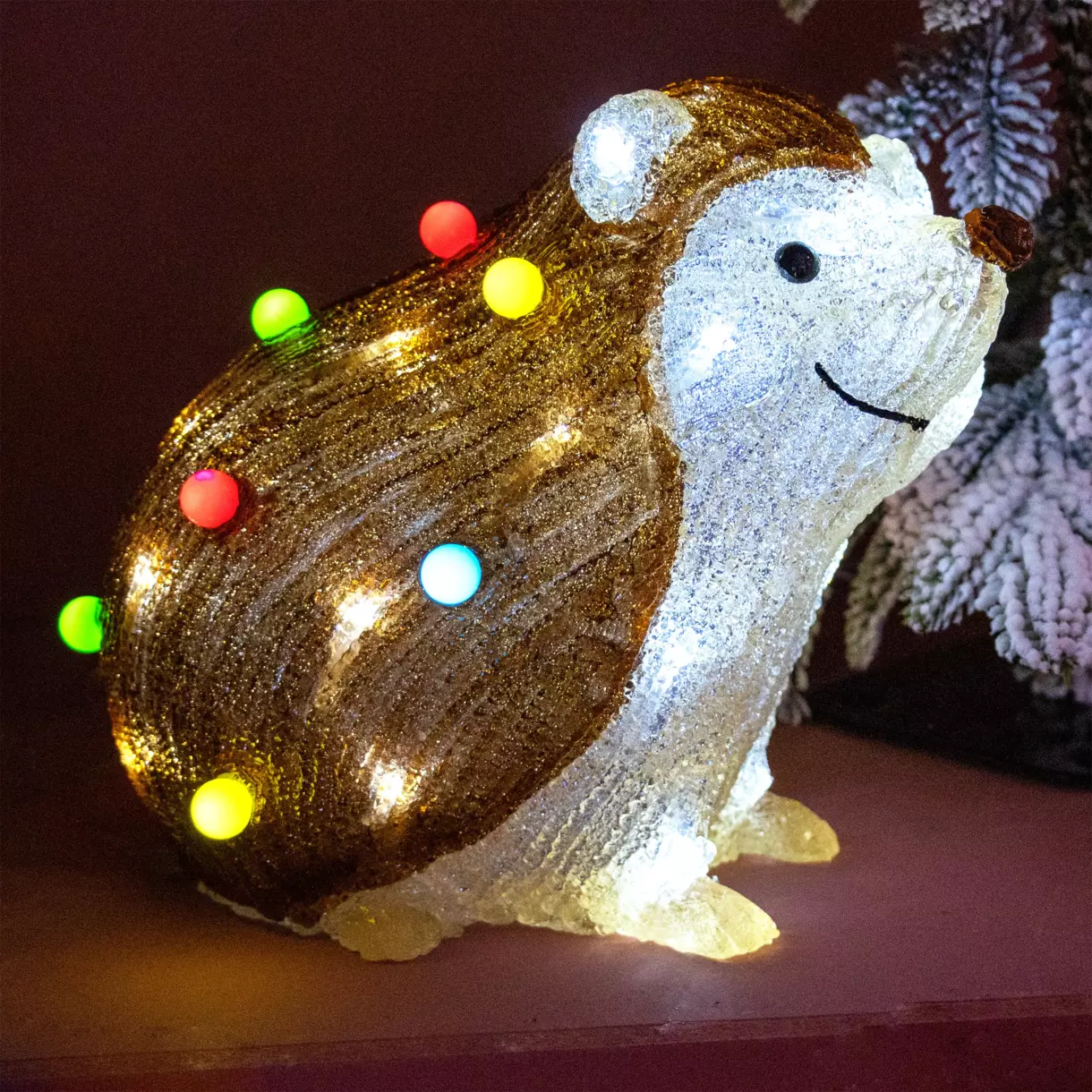 Erizo luminoso a pilas Jeno Blanco frío 40 LED 1