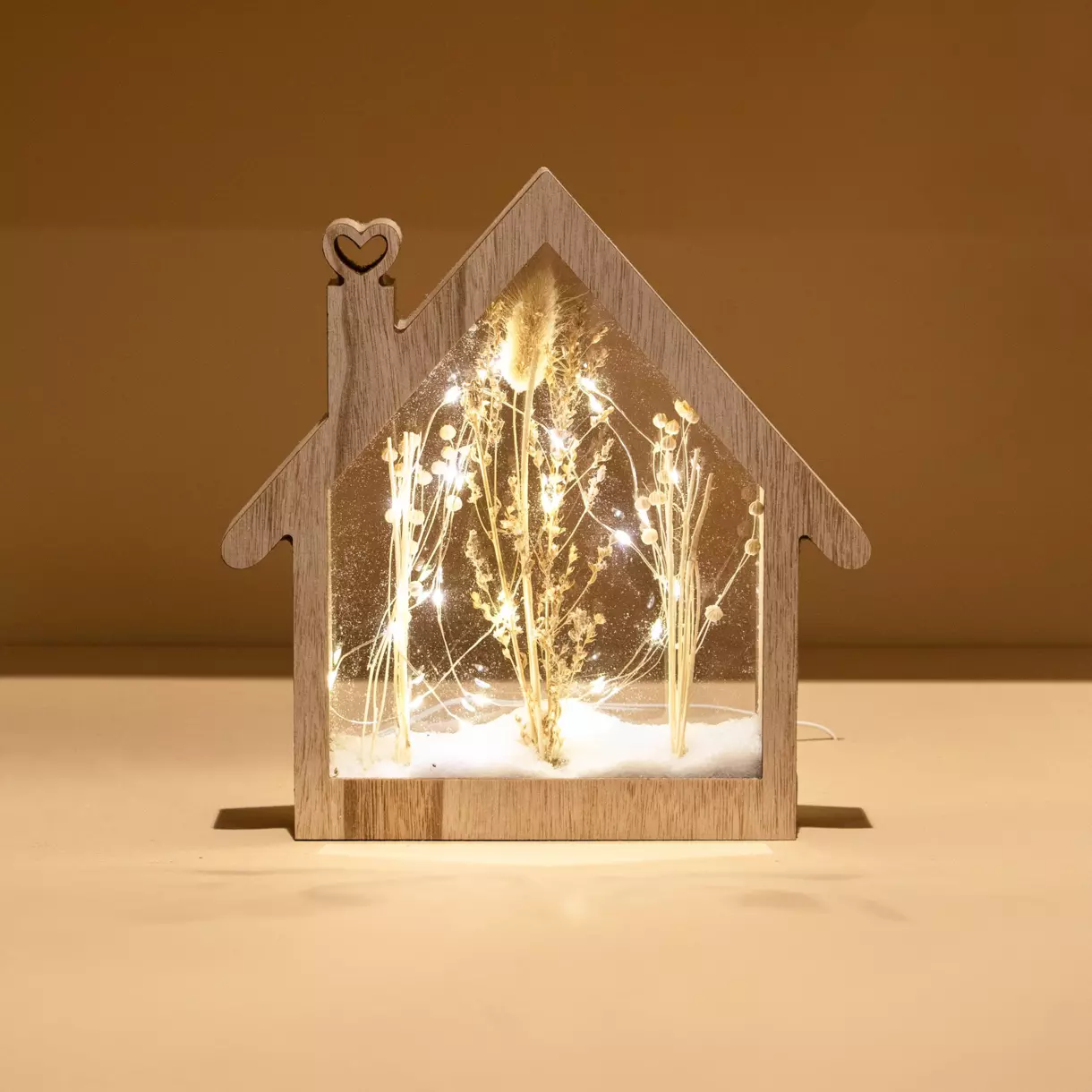 Casa florida a pilas con luz Blanco cálido 25 LED 1