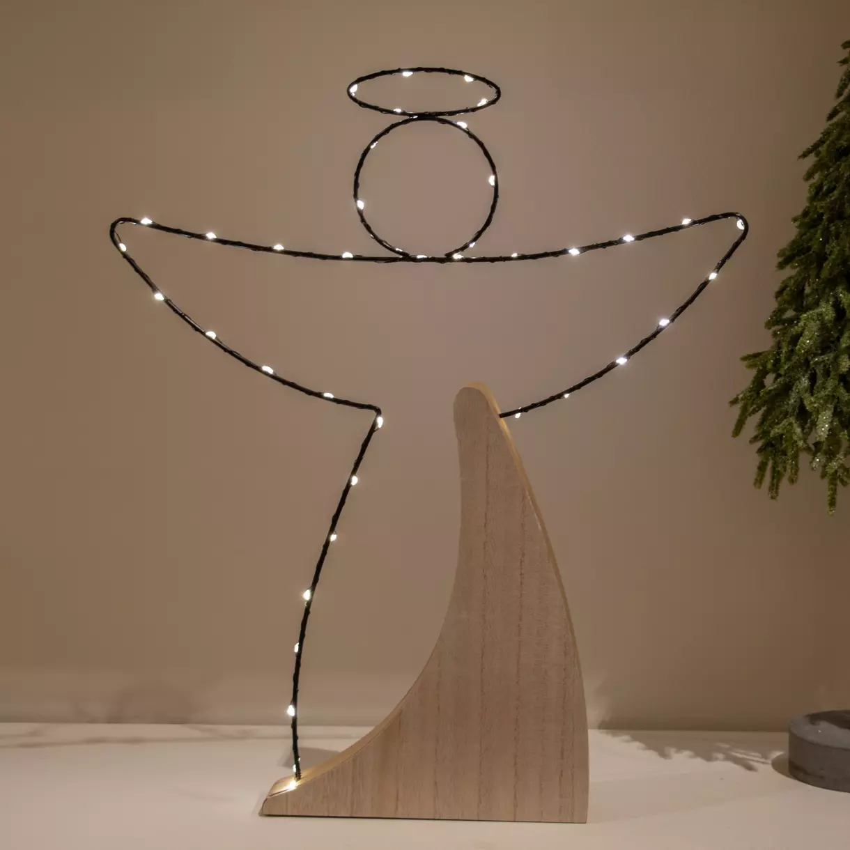 Ange lumineux Glory à piles GM Blanc chaud 1