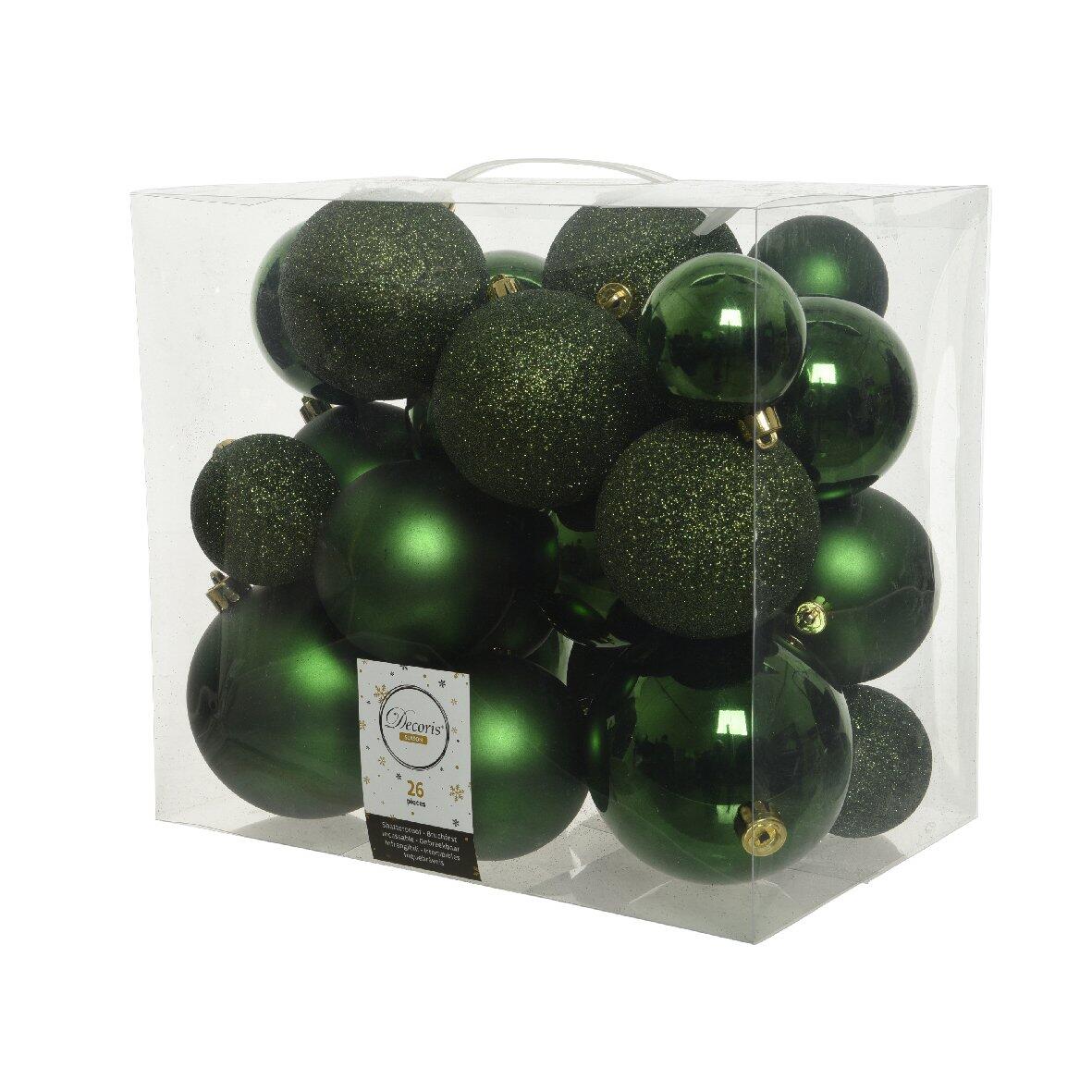 Lote de 26 bolas de Navidad Lara Verde 1