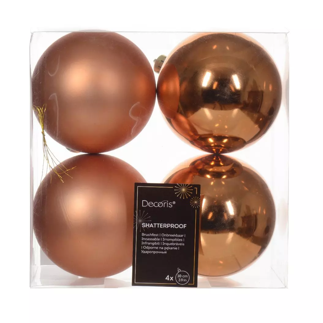 Lote de 4 bolas de Navidad (D100 mm) Alpine Rojo cobrizo 1