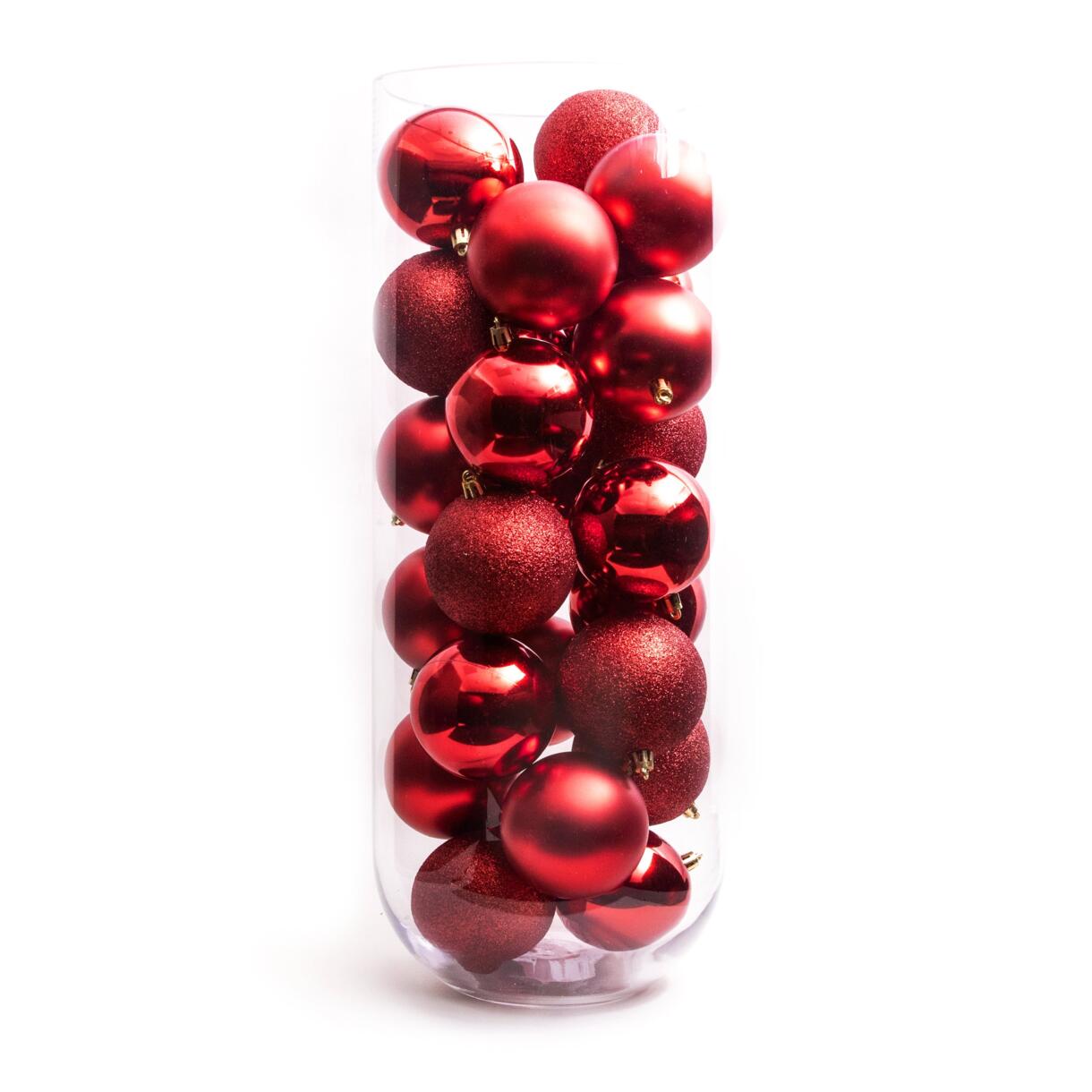 Lote de 30 bolas de Navidad (D80 mm) New Alpine Rojo 1