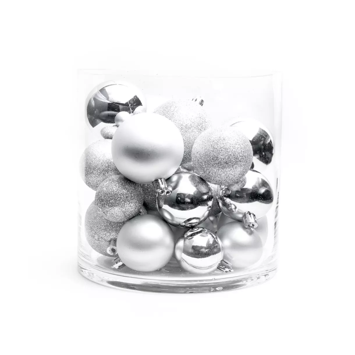 Lot de 30 boules de Noël assorties New Alpine Argent 1