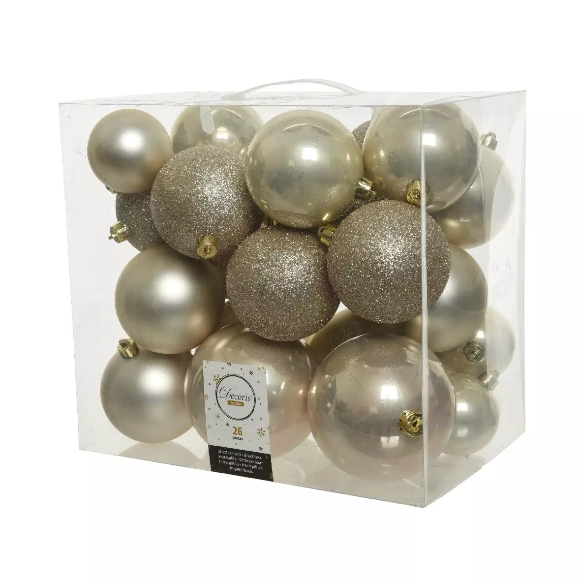 Lote de 26 bolas de Navidad Lara Perla 1
