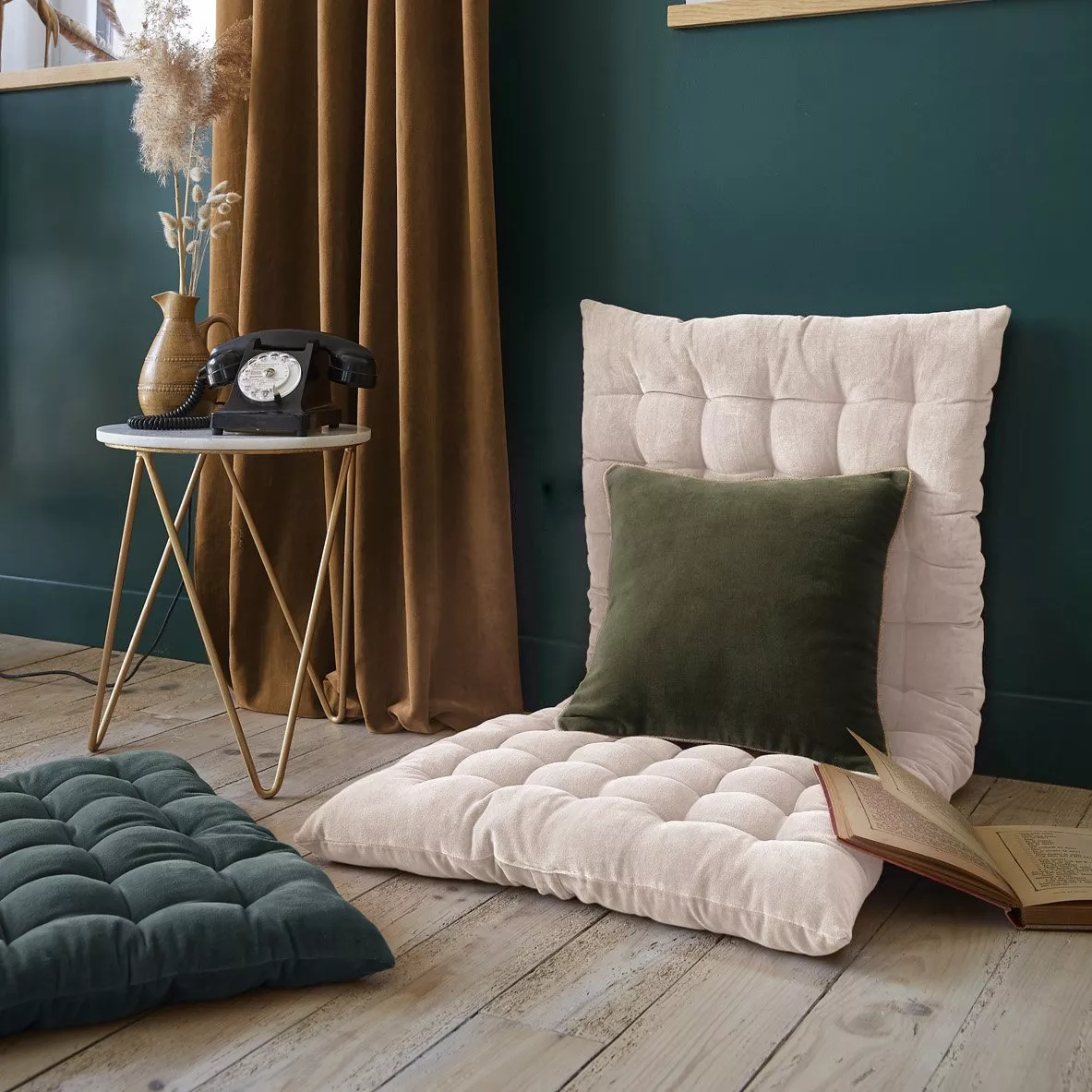 Vloermatras fluweel katoen (60 x 120 cm) César Beige