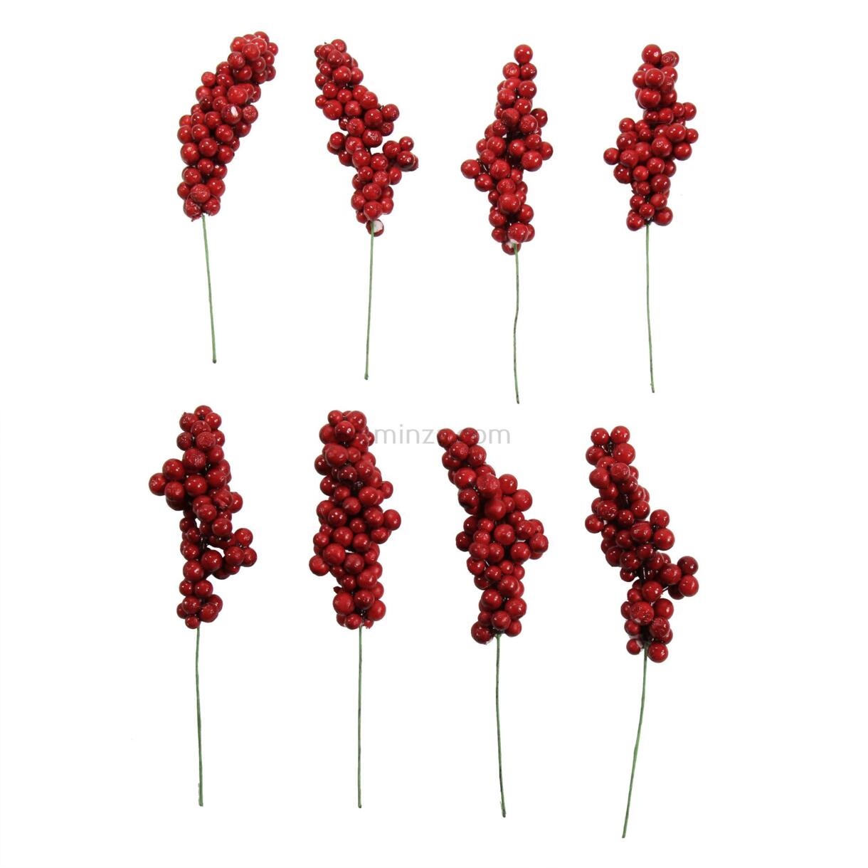 Confezione di 8 grappoli di bacche Rosso 1