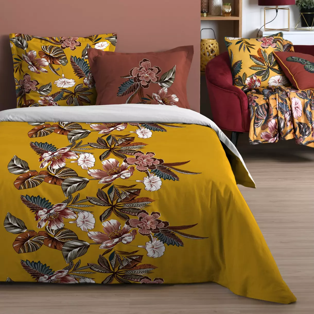 Parure de draps coton lit 140 cm 4 pièces Curiosity Multicolore 1