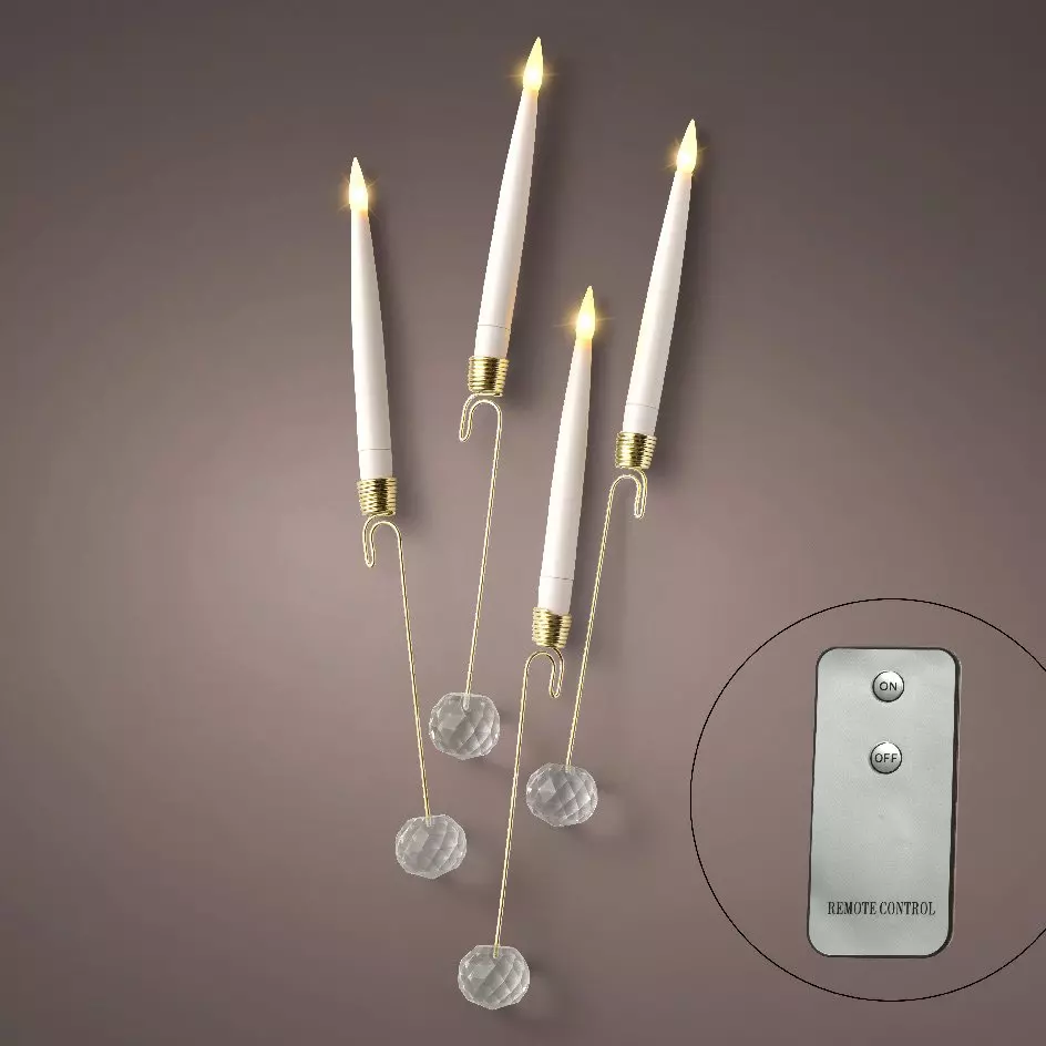 Lote de 10 velas Crystal blanco cálido 6