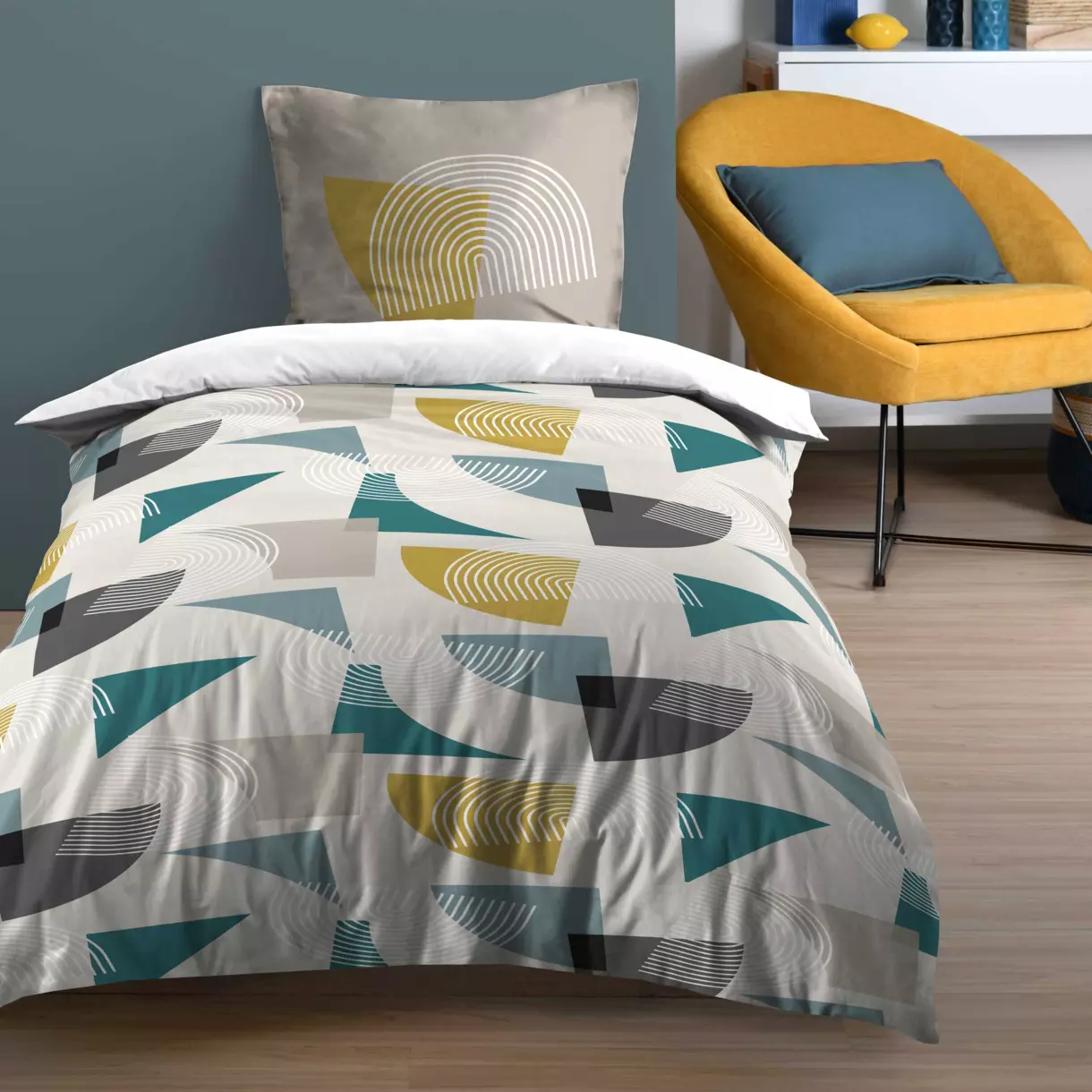 Funda Nórdica y una funda para almohada en algodón (140 cm) Minnesota Multicolor 1
